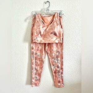 Pink Tie-Dye Shimmer Activewear Set